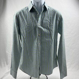 UNTUCKit Men's Size Small Slim Fit Blue And Green Checkered Button Down Shirt